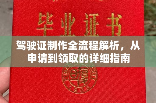 通霄驾驶证制作全流程解析，从申请到领取的详细指南
